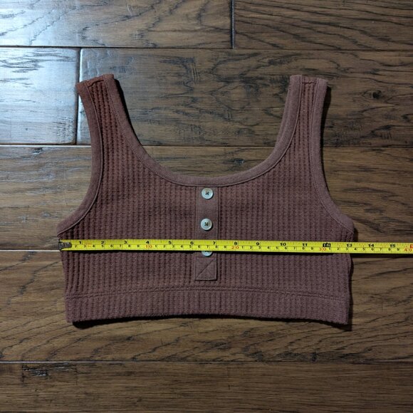 Old Navy waffle joggers and bra top lounge set PJs rust brown size XS - Picture 3 of 16